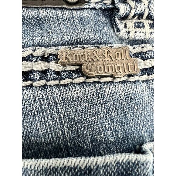 Rock and Roll Cowgirl Jeans Womens Size 32X32 Straight Leg Thick Stitches Denim - Picture 7 of 12